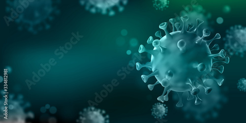 3D Illustration of coronavirus cell background template 