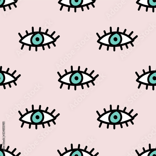 Evil eyes seamless repeat vector pattern for wrapping paper.fabrics,textile.