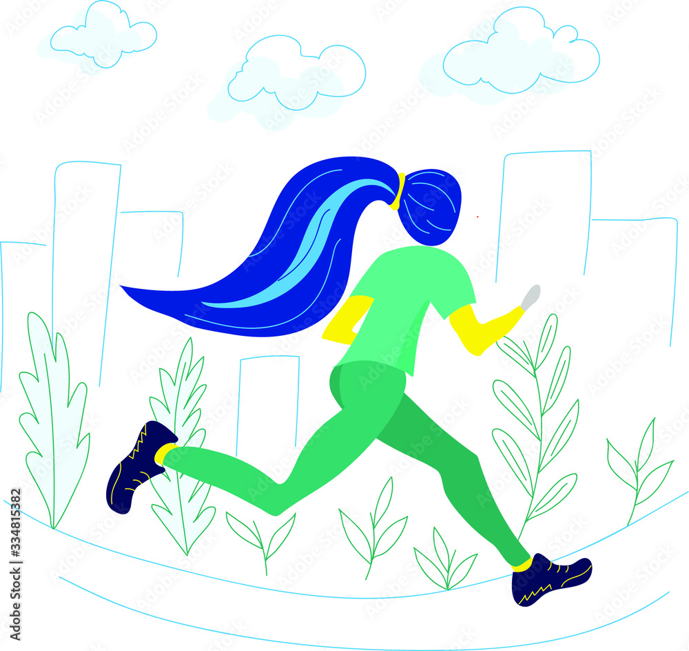 Fototapeta premium The girl runs
