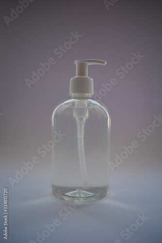 Antibacterial soap on a white background