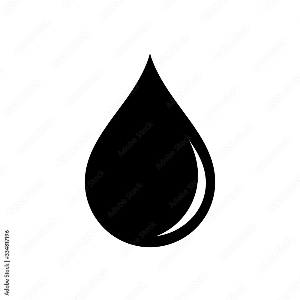 Droplet water, petrol drop or blood icon flat in black on isolated white background. EPS 10 vector. Droplet water, petrol drop or blood icon flat in black on isolated white background. EPS 10 vector.