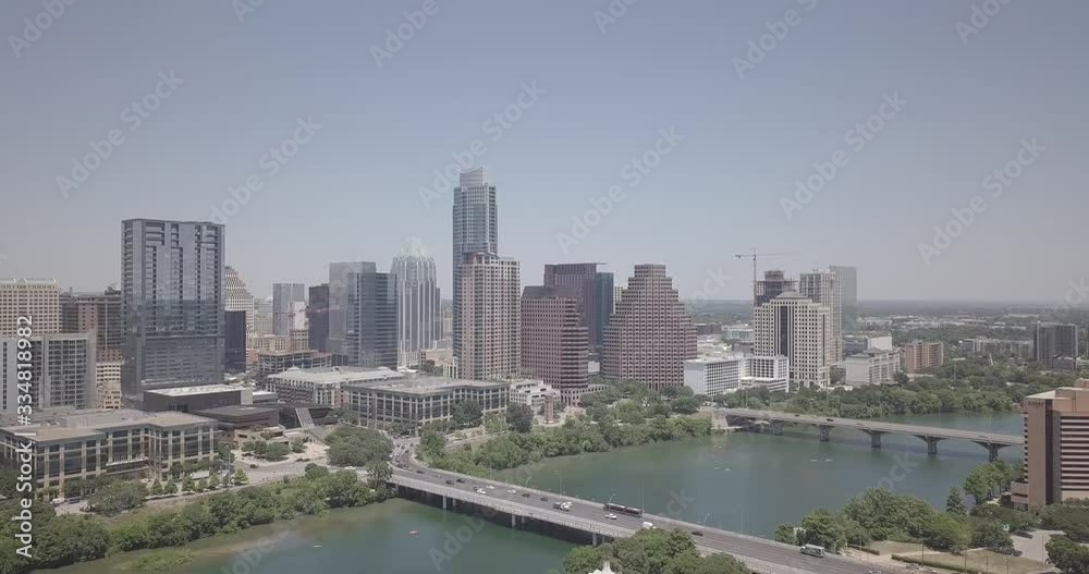 panorama view of Austin Texas cityscape and river panorama view of Austin Texas cityscape and river