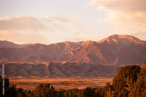 Fototapeta Naklejka Na Ścianę i Meble -  Sunset at Great Sand Dunes National Park during fall in Colorado