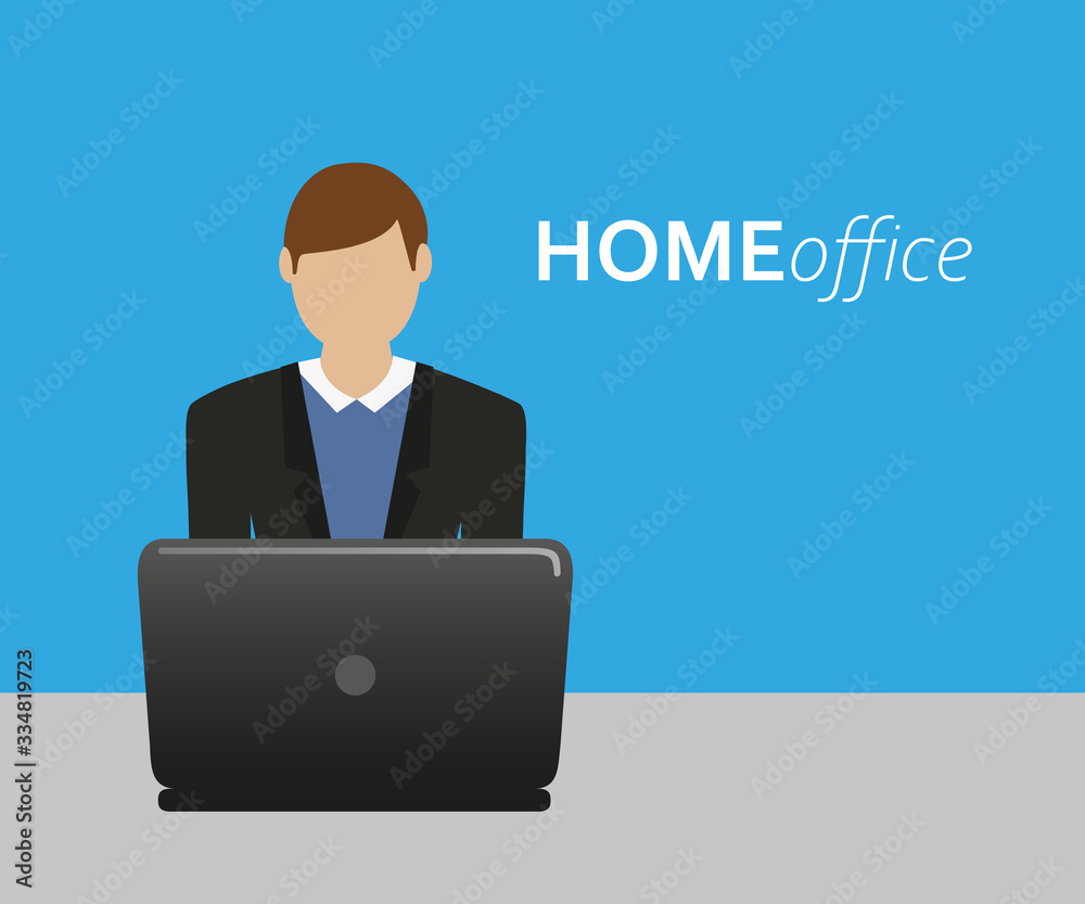 business man on the laptop in home office vector illustration EPS10 business man on the laptop in home office vector illustration EPS10