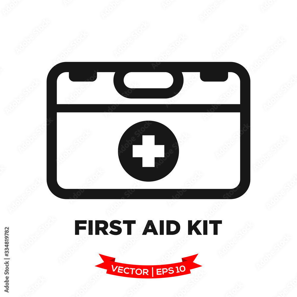Obraz premium first aid box vector icon, medical kit icon