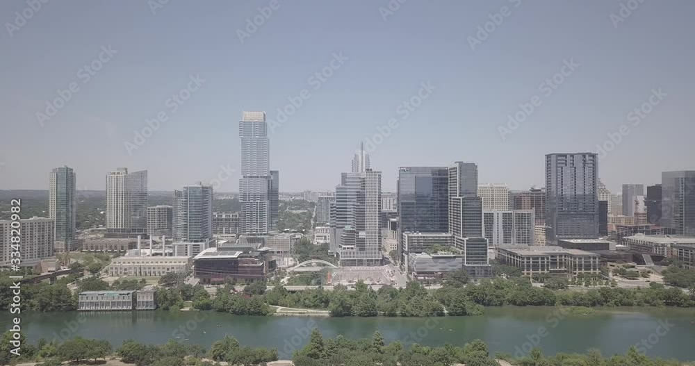 panorama view of Austin Texas cityscape and river panorama view of Austin Texas cityscape and river