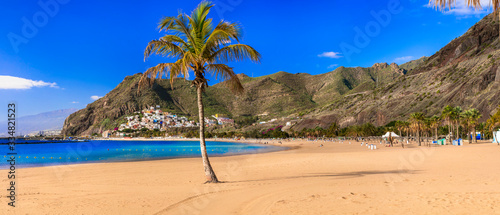 Best beaches of Canary islands - beautiful Las Teresitas in Tenerife