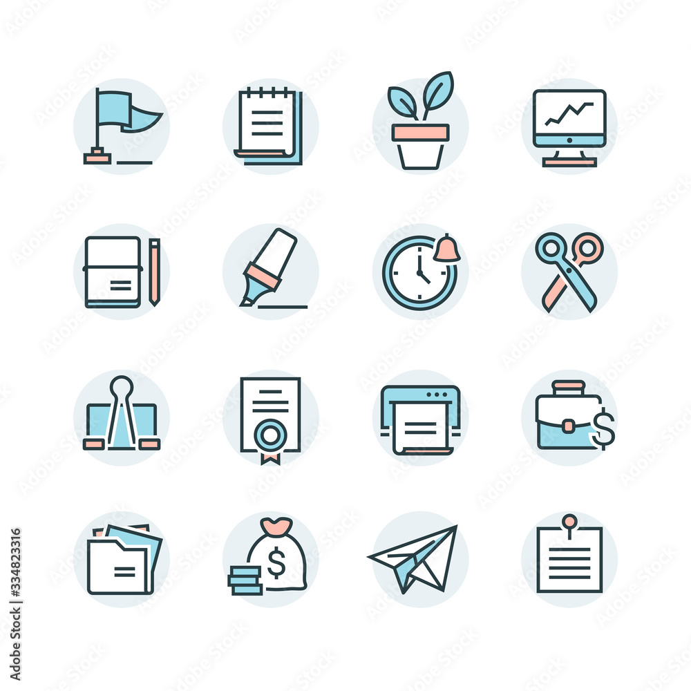 Business Office vector Icon Set