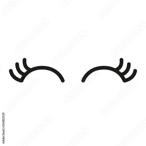 Cute cartoon vector eyes with lashes illustration