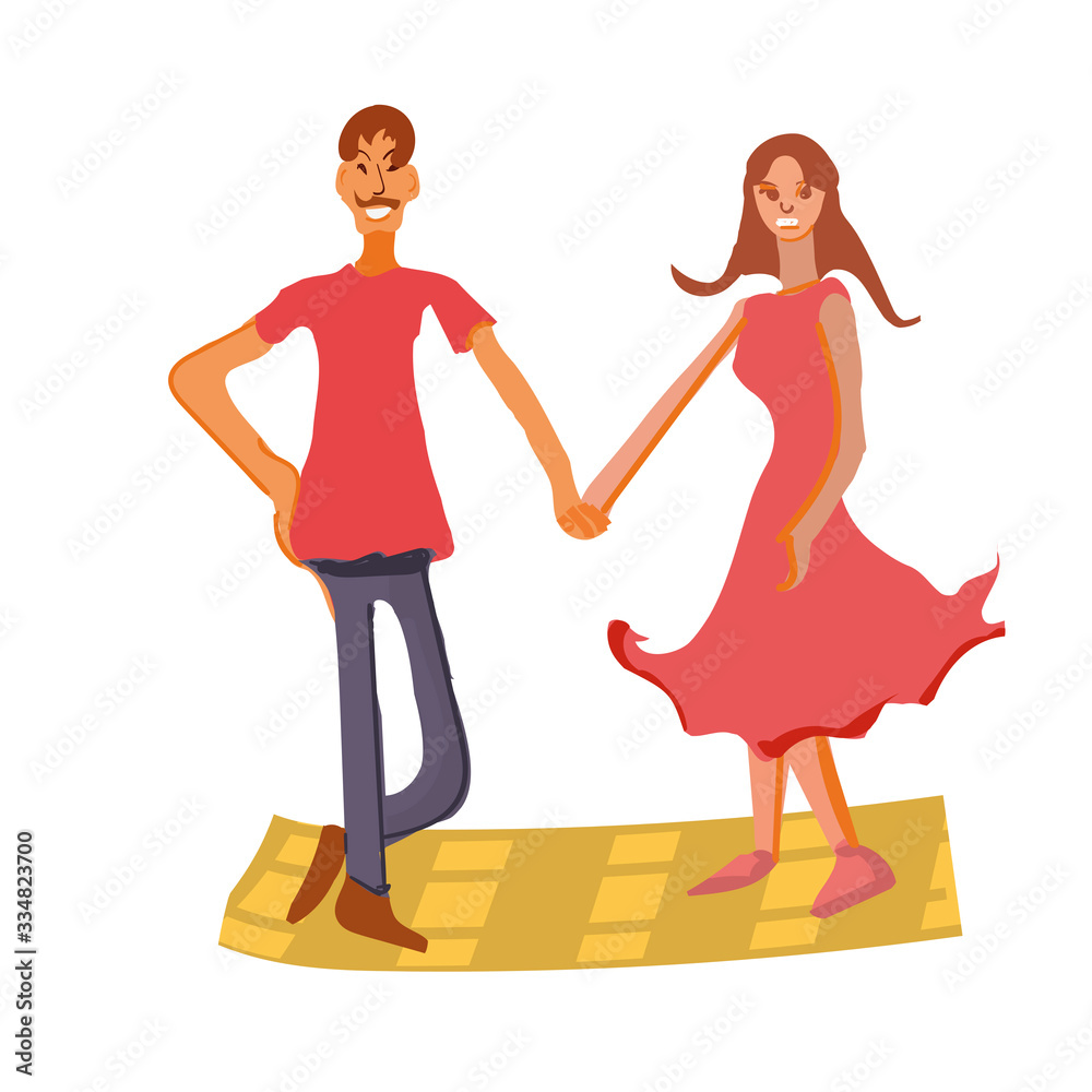 couple in love, happy relationship, dating, romantic icon or banner