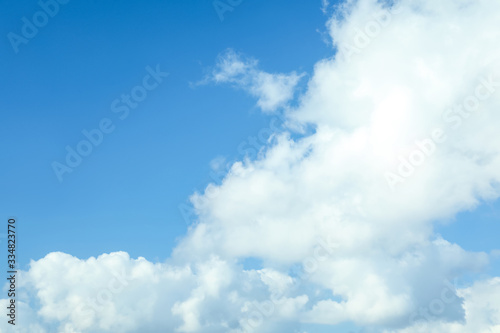 Picturesque view of beautiful blue sky with fluffy white clouds