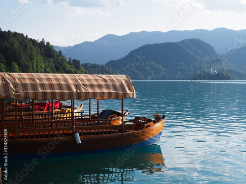 Pletna boat in Bled, Slovenia