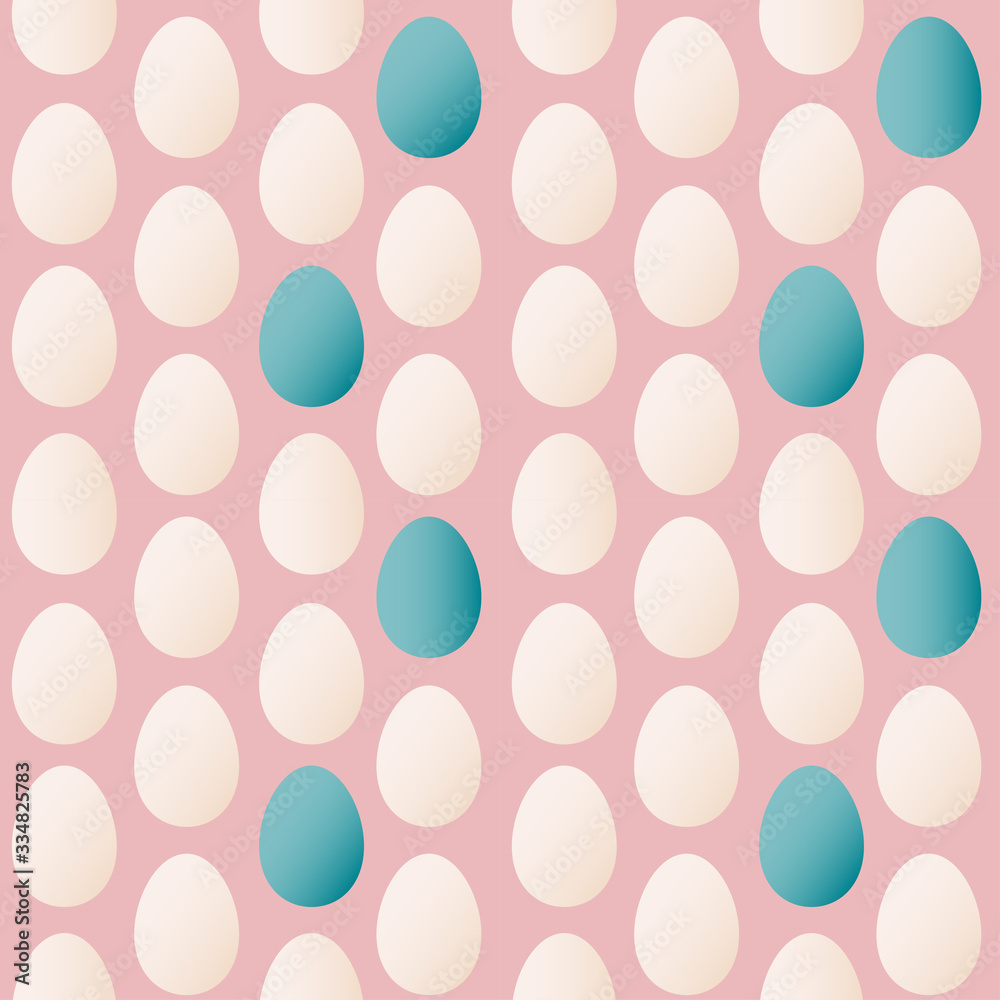 Seamless pattern in trendy colors for Easter with eggs