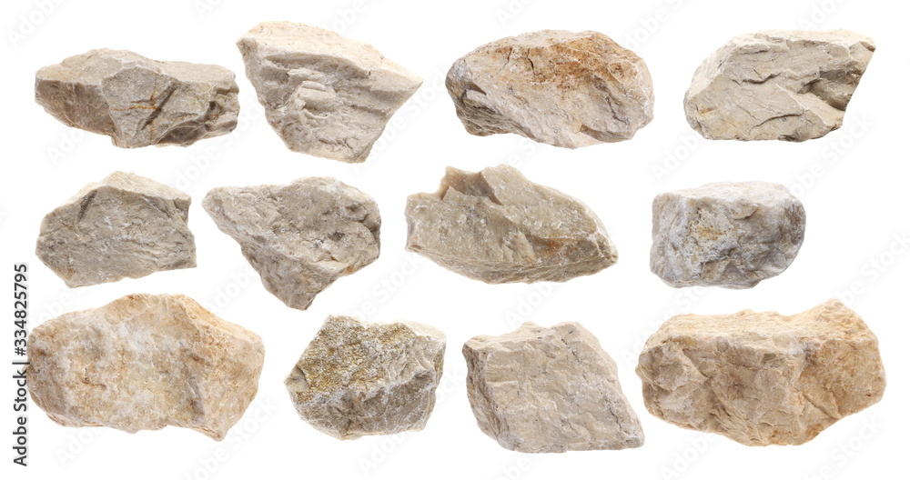 Set rock isolated on white background, clipping path Set rock isolated on white background, clipping path
