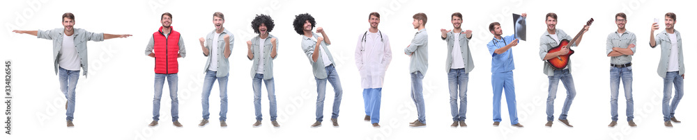 panoramic collage of young people leading a healthy lifestyle