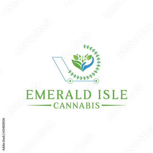 Cannabis products both marijuana and hemp Vermont Hemp Farm vector template logo design inspiration.