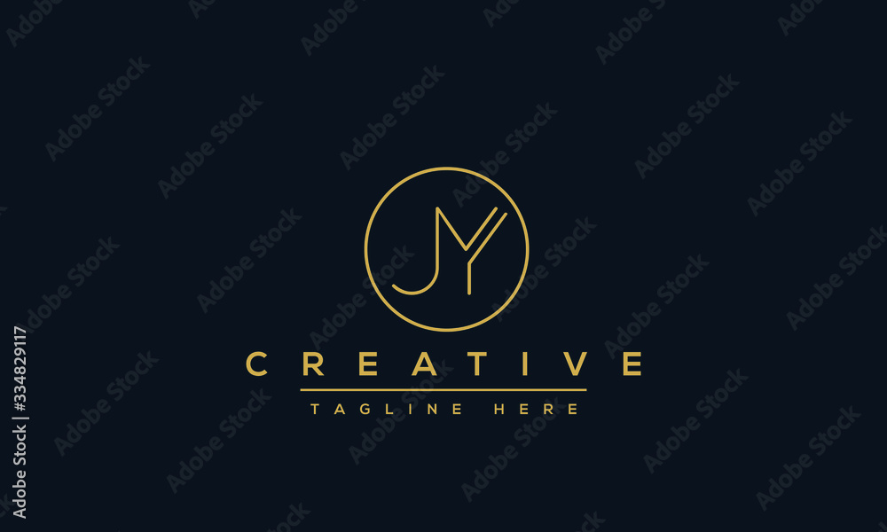 Obraz premium Modern letters JY, J&Y Logo Design Template Vector monogram.