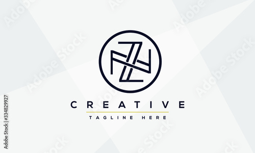 Modern letters ZN, Z&N Logo Design Template Vector NZ monogram.