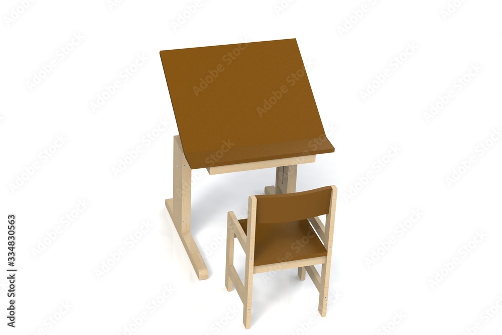 Children's small wooden table and chair. Children's small wooden table and chair.
