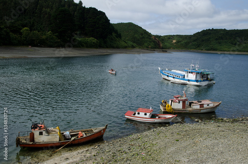 Boats in the Angelmo district of Puerto Montt.
