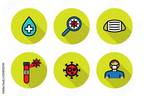 virus line icon set, vector illustration