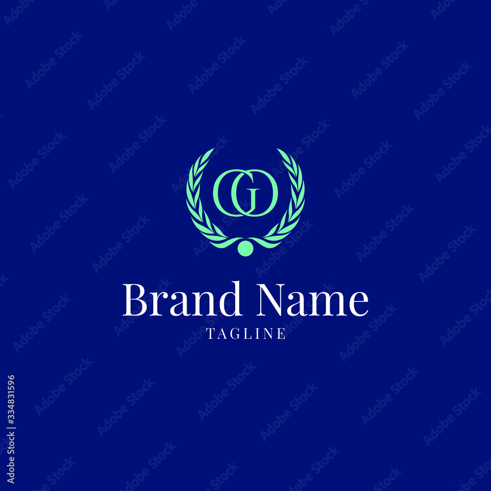 Wheat GO elegance luxury logo blue