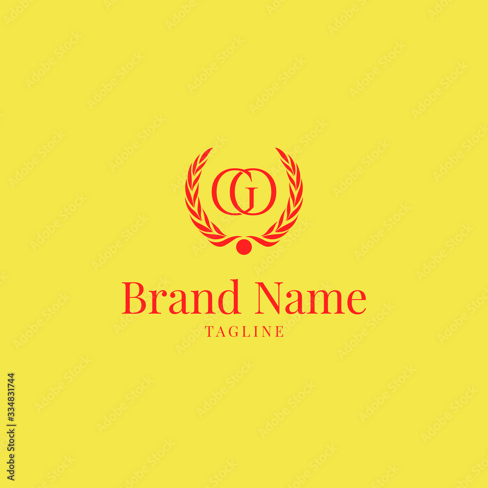 wheat GO elegance luxury logo yellow and red