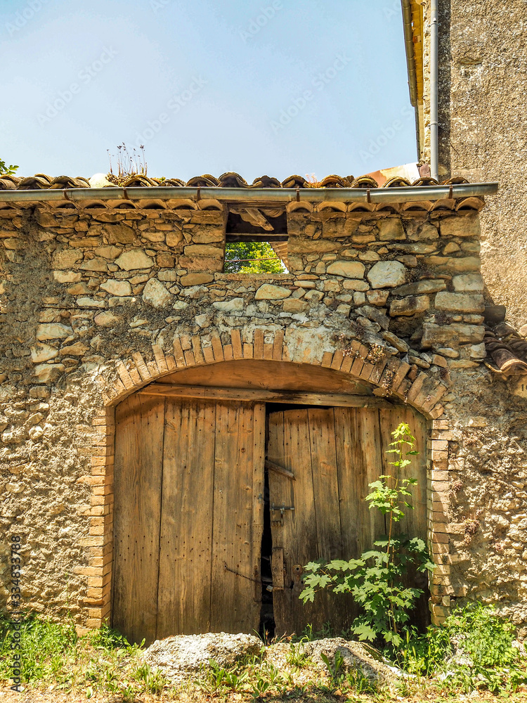 Fototapeta premium Medieval windows arches and doors in Provence.