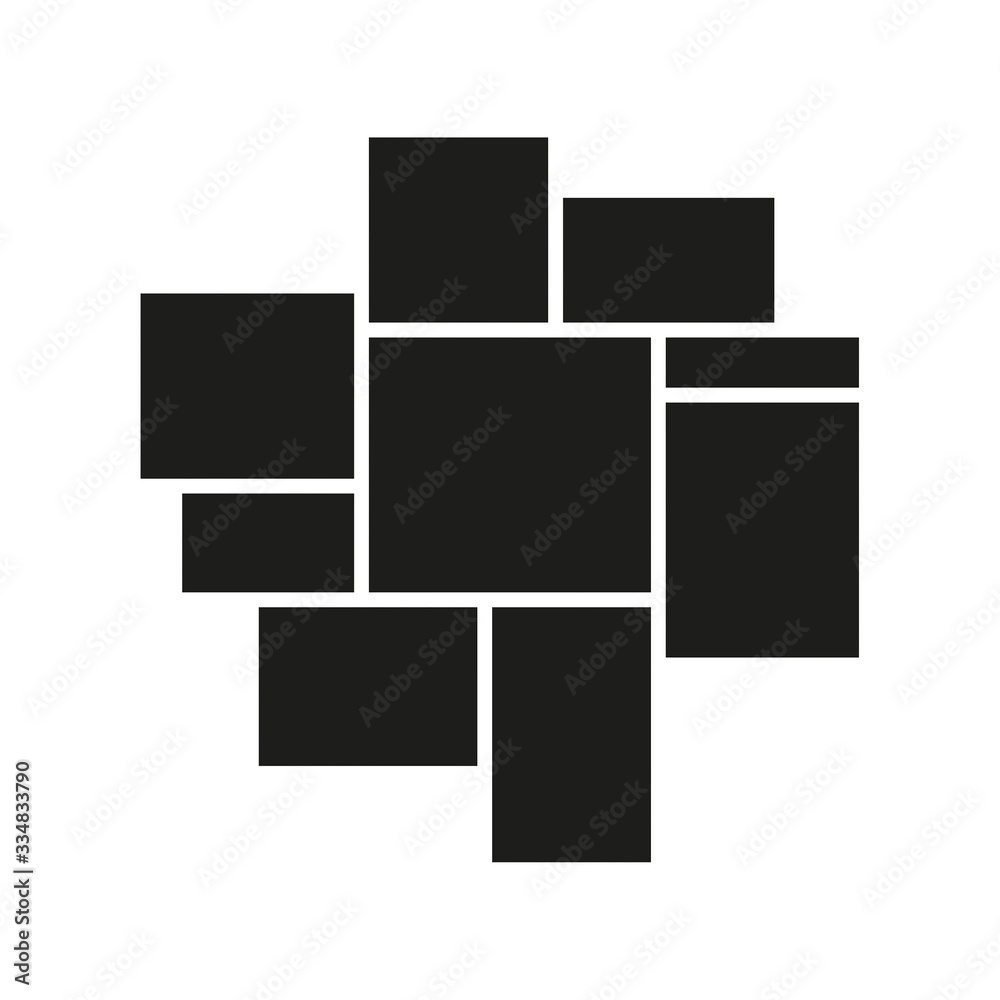 Vector mood board of nine frames. Black photo collage templates. Vector mood board of nine frames. Black photo collage templates.