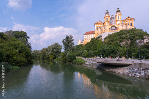 View of Melk Abbey, a Benedictine abbey above the city of Melk, Austria (Europe)