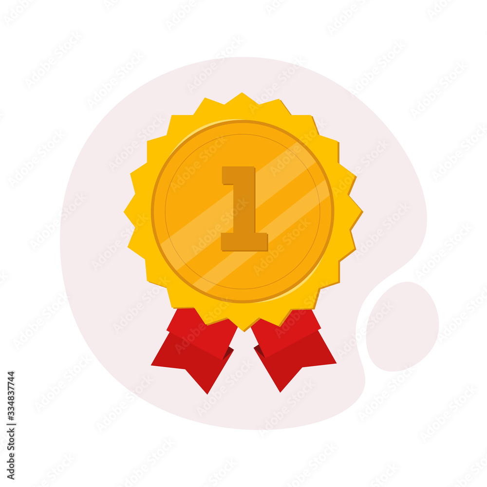 winner awards medal. first place illustration design element, flat icon winner awards medal. first place illustration design element, flat icon