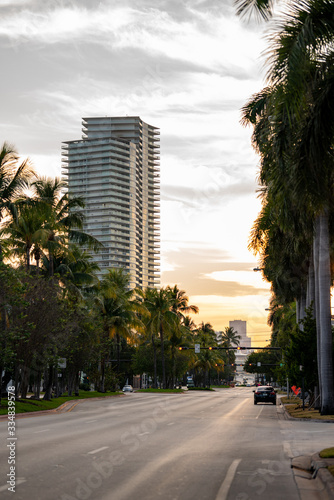 Streets in Miami Beach desolate empty due to Coronavirus Covid 19 closures quarantine photo