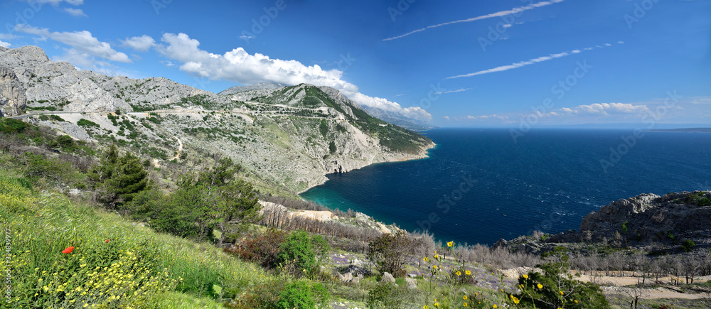 Beautiful Vruja Bay is situated halfway between Omis and Makarska, Croatia