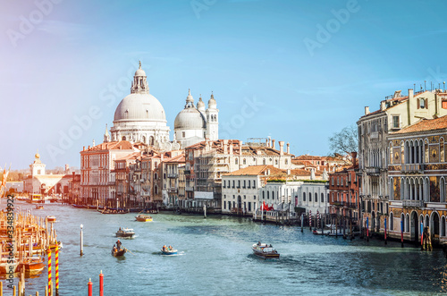 Canal with boats in Venice, Italy © ndaumes
