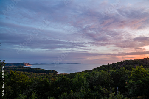 Sunset over Lake Michigan from Sleeping Bear Dunes National Lakeshore photo