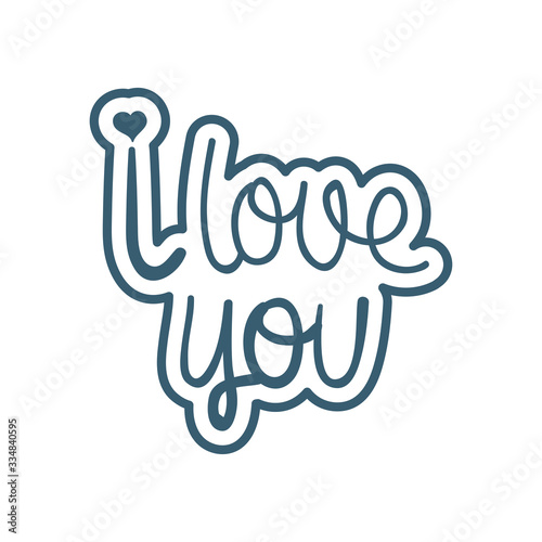 Isolated i love you text line style icon vector design