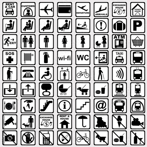 International Public transport symbols set