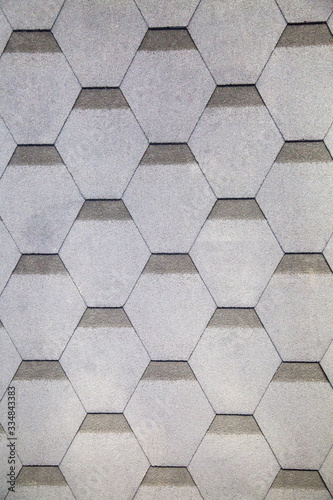 Fototapeta Naklejka Na Ścianę i Meble -  Flexible tiles of gray color with a hexagonal shape. Construction, background, textures, design.