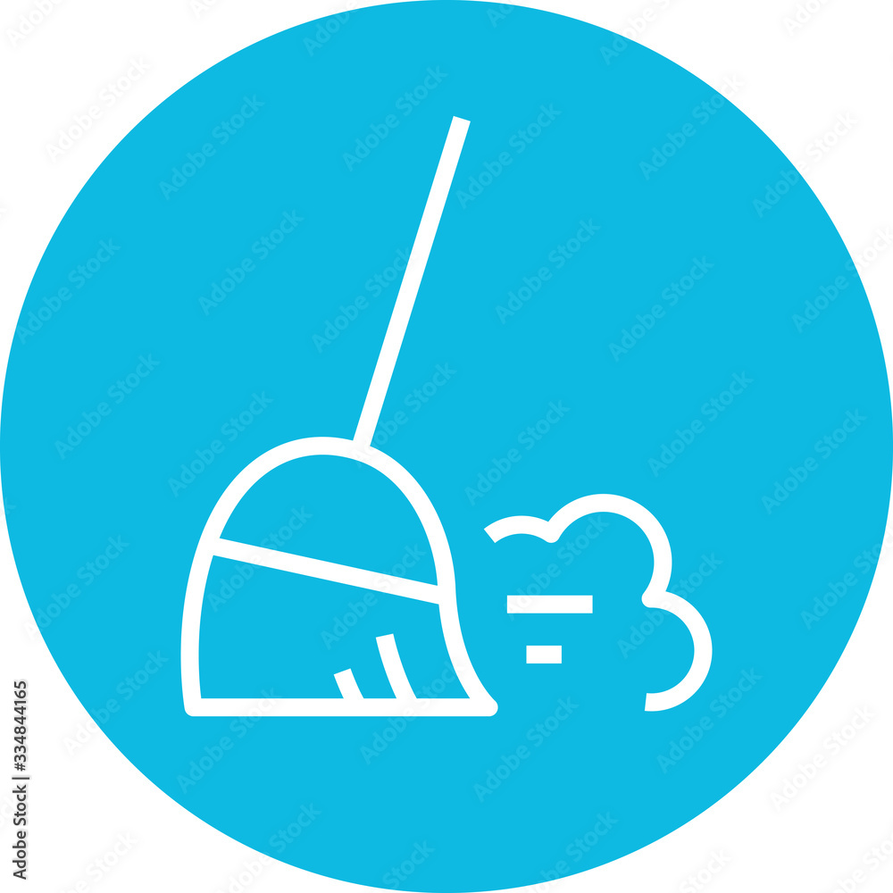 Fototapeta premium Broom Sweep Dust Cloud Outline Icon