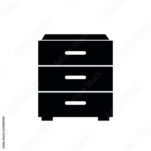 Dresser glyph icon vector on white background