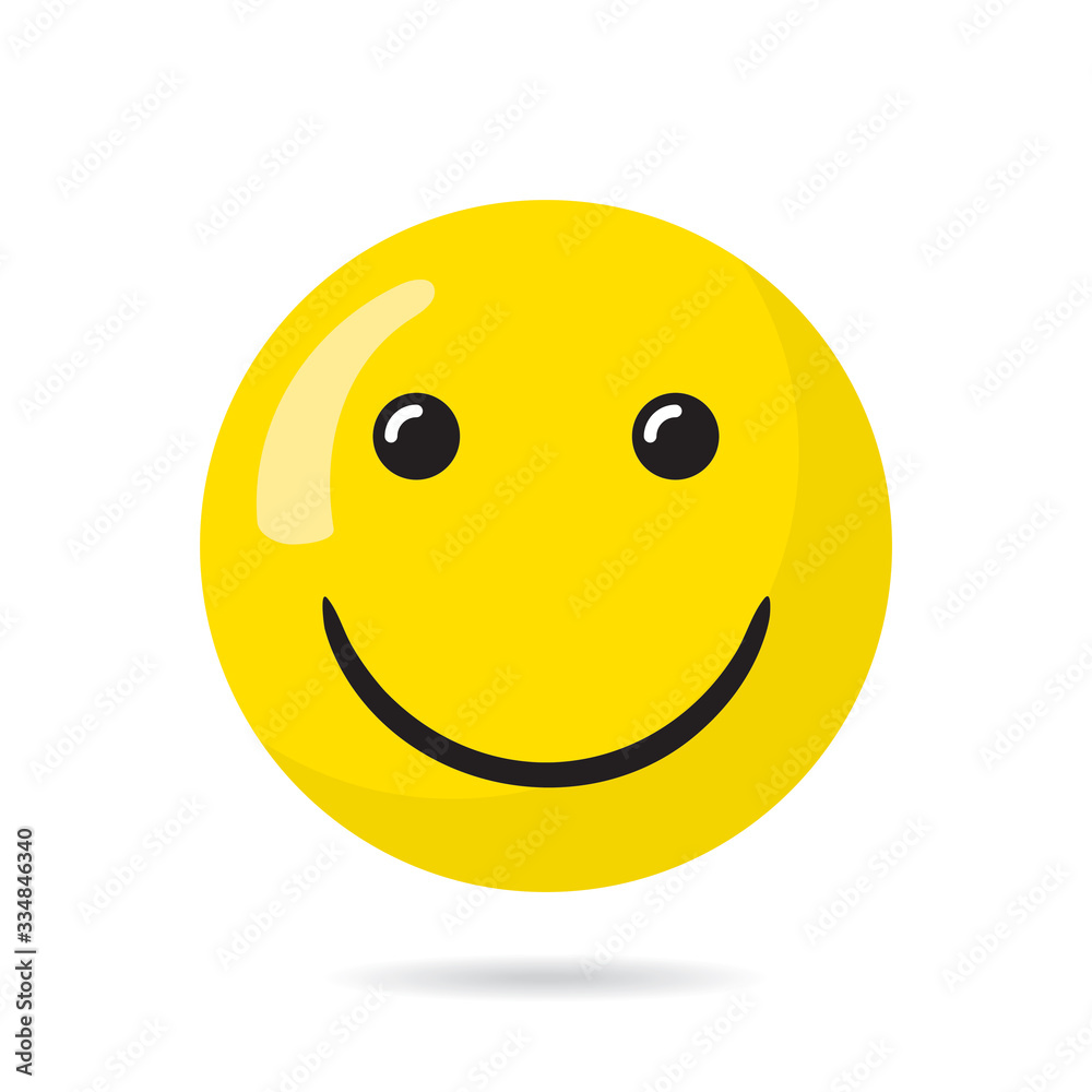 Happy Smiling Face with Simple Shadows and Highlights Positive Circle Template for Your Purpose - Black and Yellow on White Background - Flat Graphic Design Happy Smiling Face with Simple Shadows and Highlights Positive Circle Template for Your Purpose - Black and Yellow on White Background - Flat Graphic Design