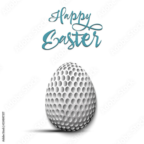 Happy Easter. Egg in the form of a golf ball