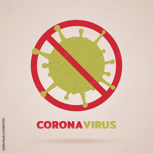 Corona virus protection symbol. Warning to be wary of the corona virus. Ilustration of corona virus.