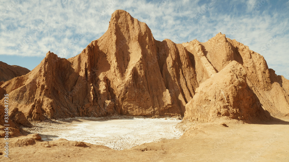 Dry landscape of the Atacama desert near san pedro de atacama in Chile, South America.