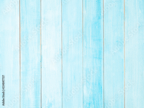Blue light wooden texture or background. Pastel blue wooden table.