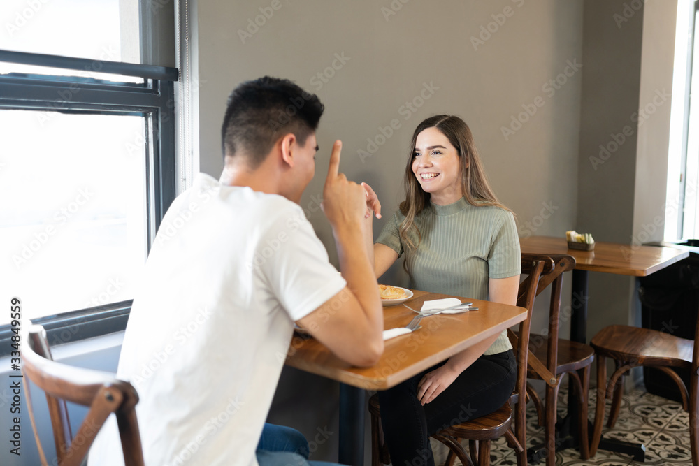 Pretty woman having fun on a date Pretty woman having fun on a date