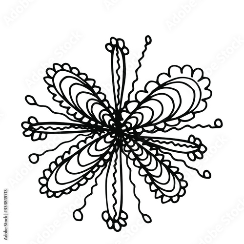 Vector illustration.Close-up abstract plant on isolated white background.