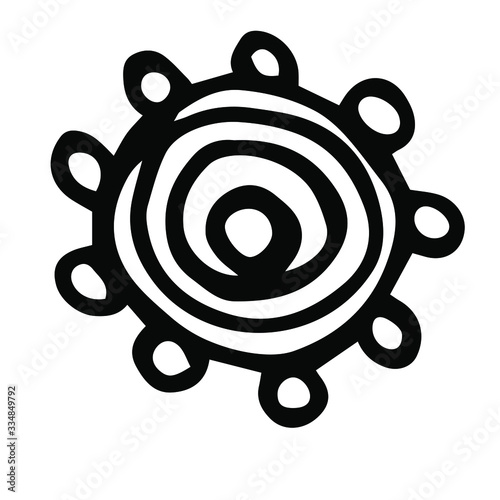 Vector illustration.Close-up abstract plant on isolated white background.
