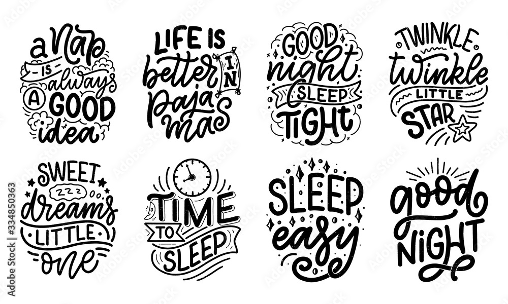Lettering Slogan about sleep and good night. Vector illustration design for graphic, prints, poster, card, sticker and other creative uses