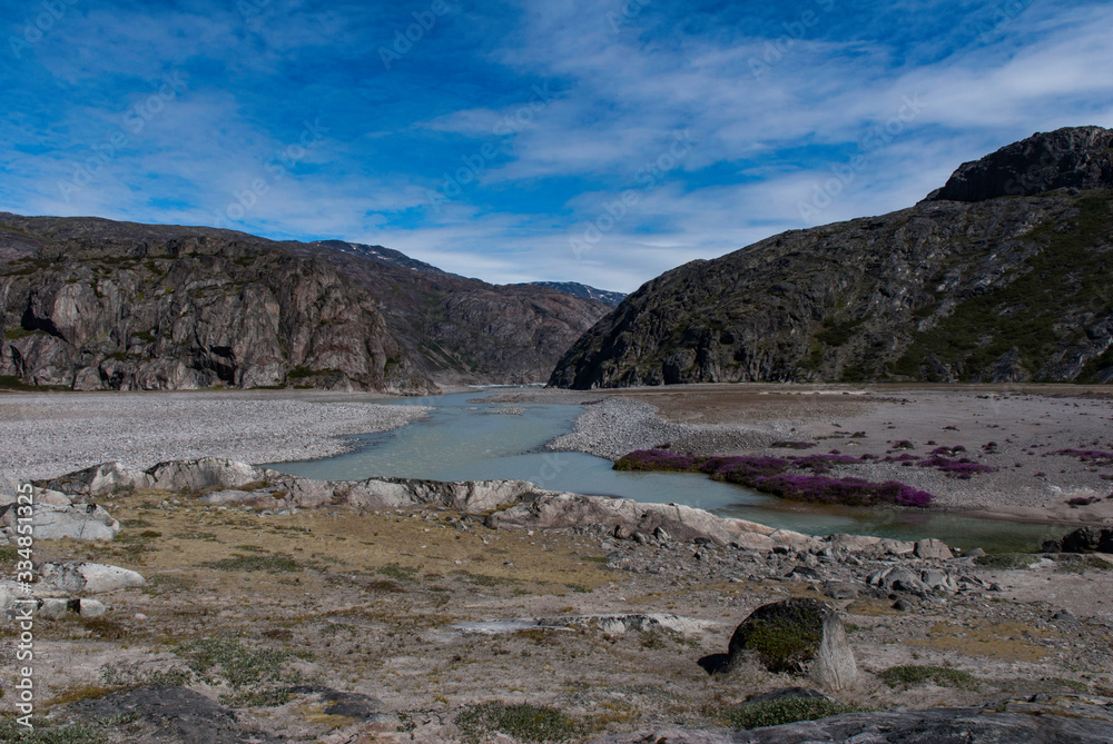 River flowing from the glacier. Greenland River flowing from the glacier. Greenland